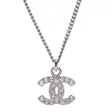 chanel crystal timeless cc necklace silver|chanel collier z2048.